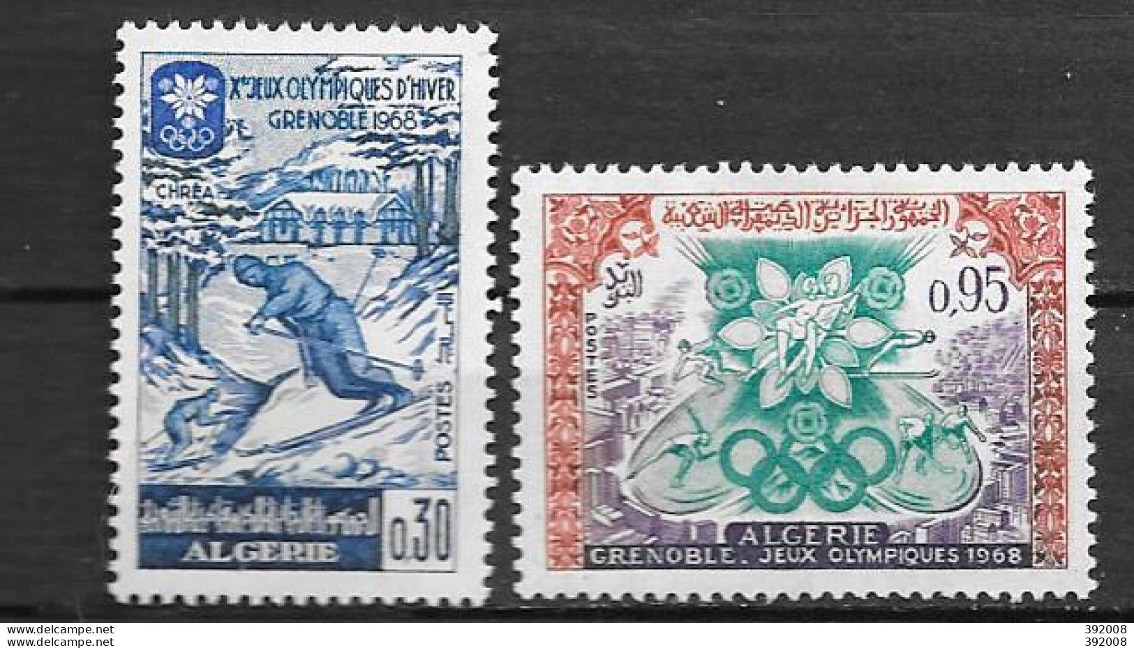 1967 - 453 à 454*MH - Jeux Olympiques De Grenobe - Algerije (1962-...)