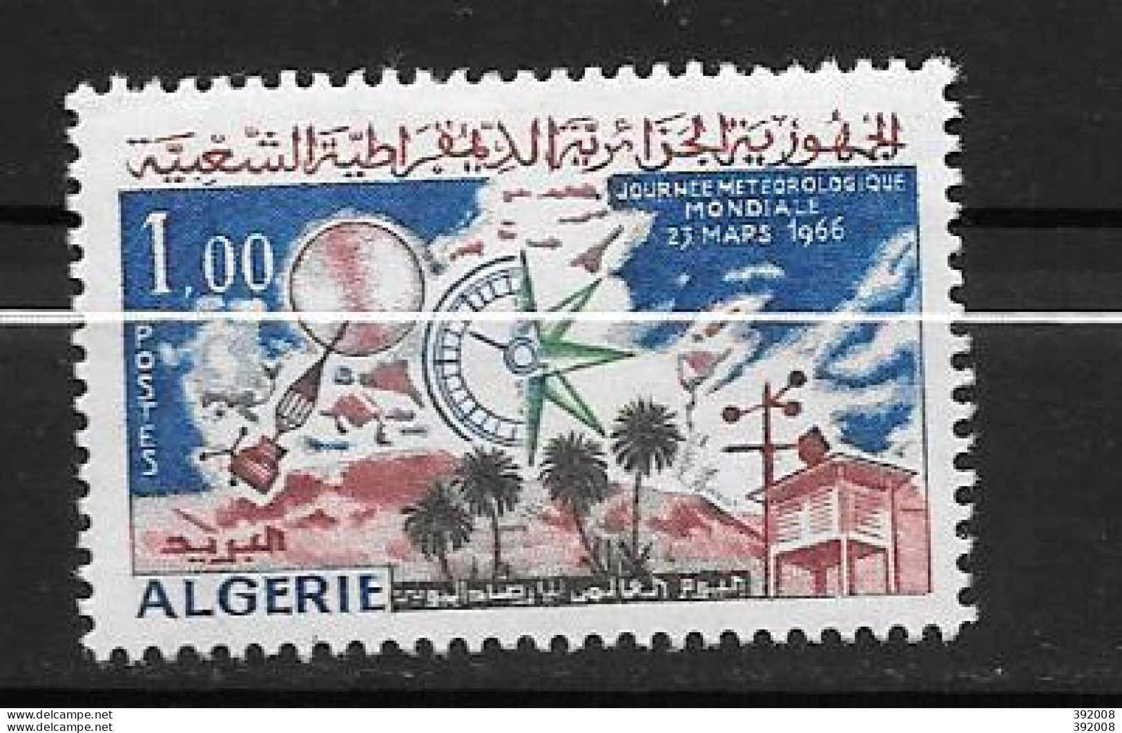 1966 - 421*MH - Journée Météorologique Mondiale - Algerien (1962-...)