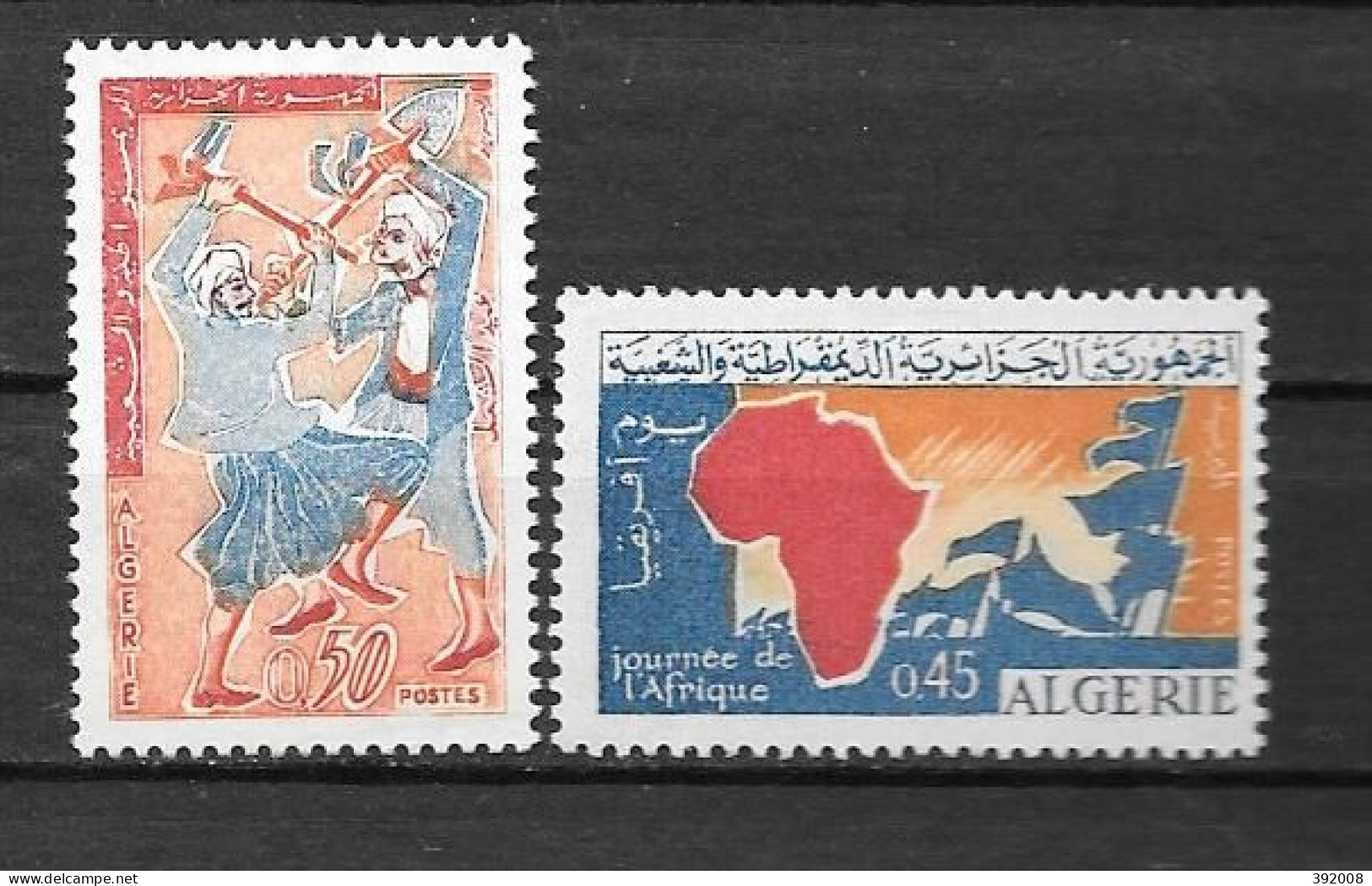 1964 - 385 à 386**MNH - Fête Du Travail, Journée De L'Afrique - Algérie (1962-...)