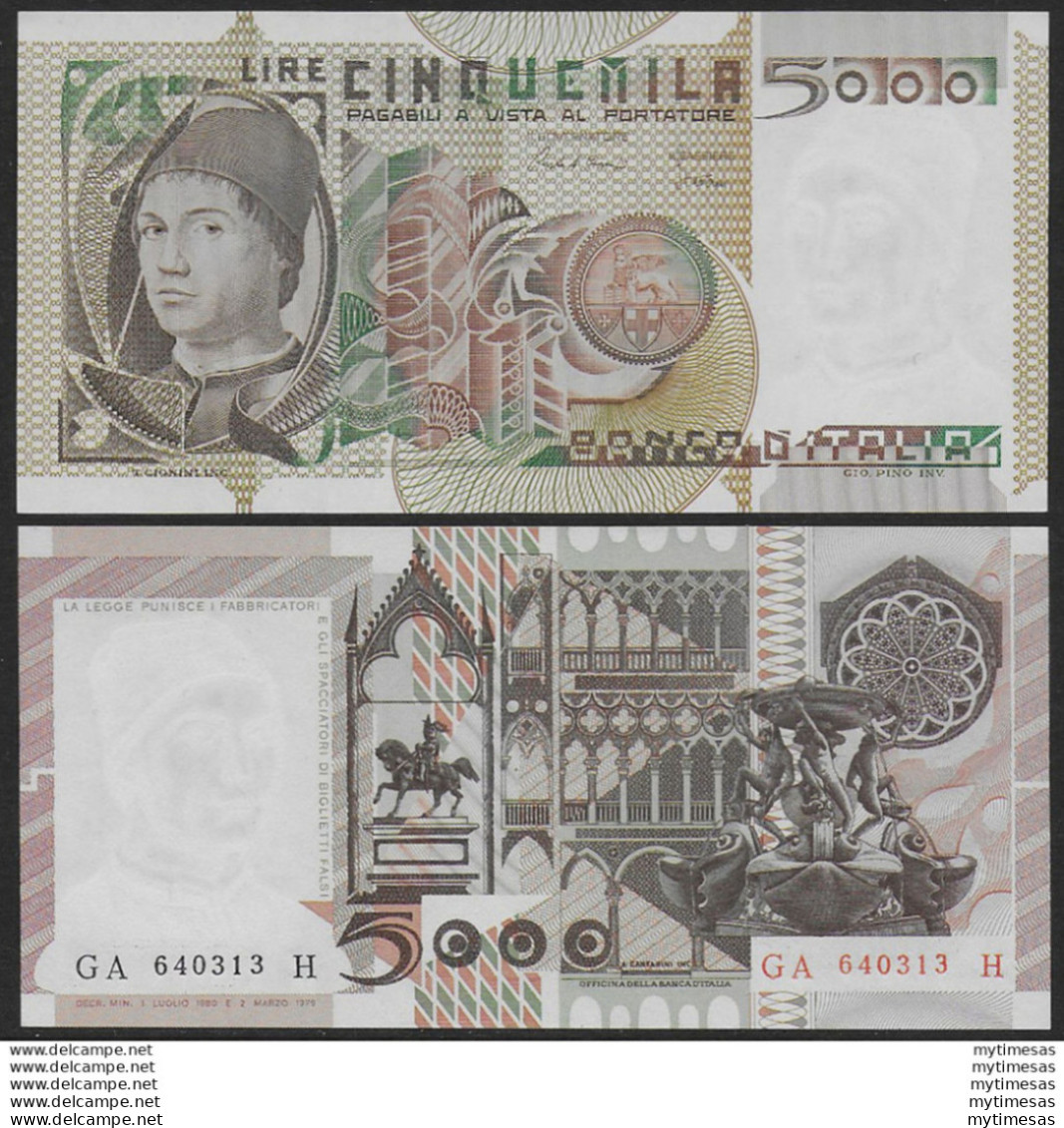 1980 Lire 5.000 Antonello Da Messina FDS Rif. BI 68B Gigante - Andere & Zonder Classificatie