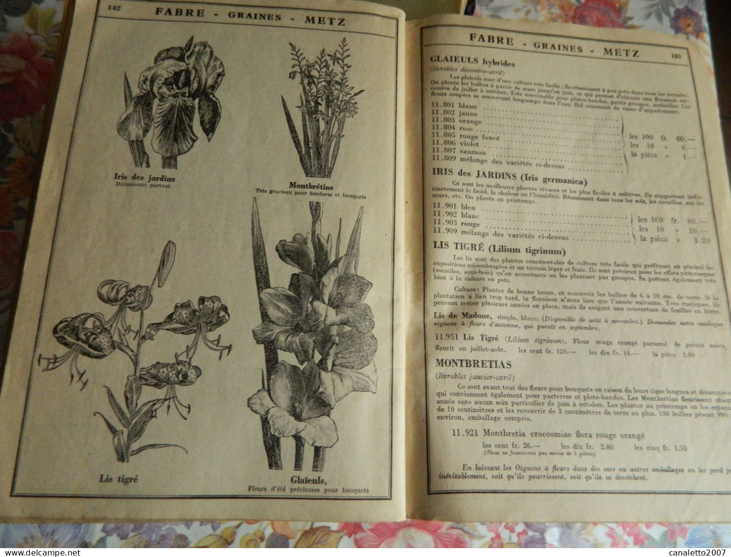 METZ: JARDINAGE: TRES BEAU CATALOGUE DE 1939 DE FABRE GRAINES METZ AVEC LEGUMES-FLEURS ECT.. AVEC PRIX D'EPOQUE - Garden