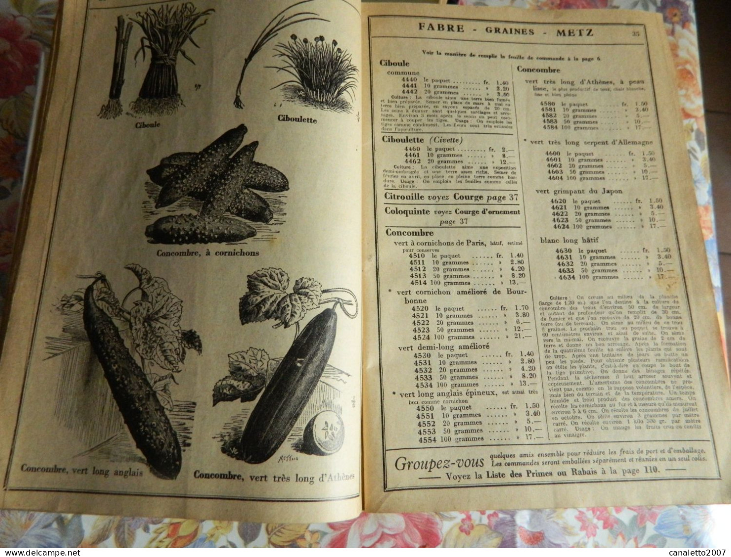 METZ: JARDINAGE: TRES BEAU CATALOGUE DE 1939 DE FABRE GRAINES METZ AVEC LEGUMES-FLEURS ECT.. AVEC PRIX D'EPOQUE - Giardinaggio