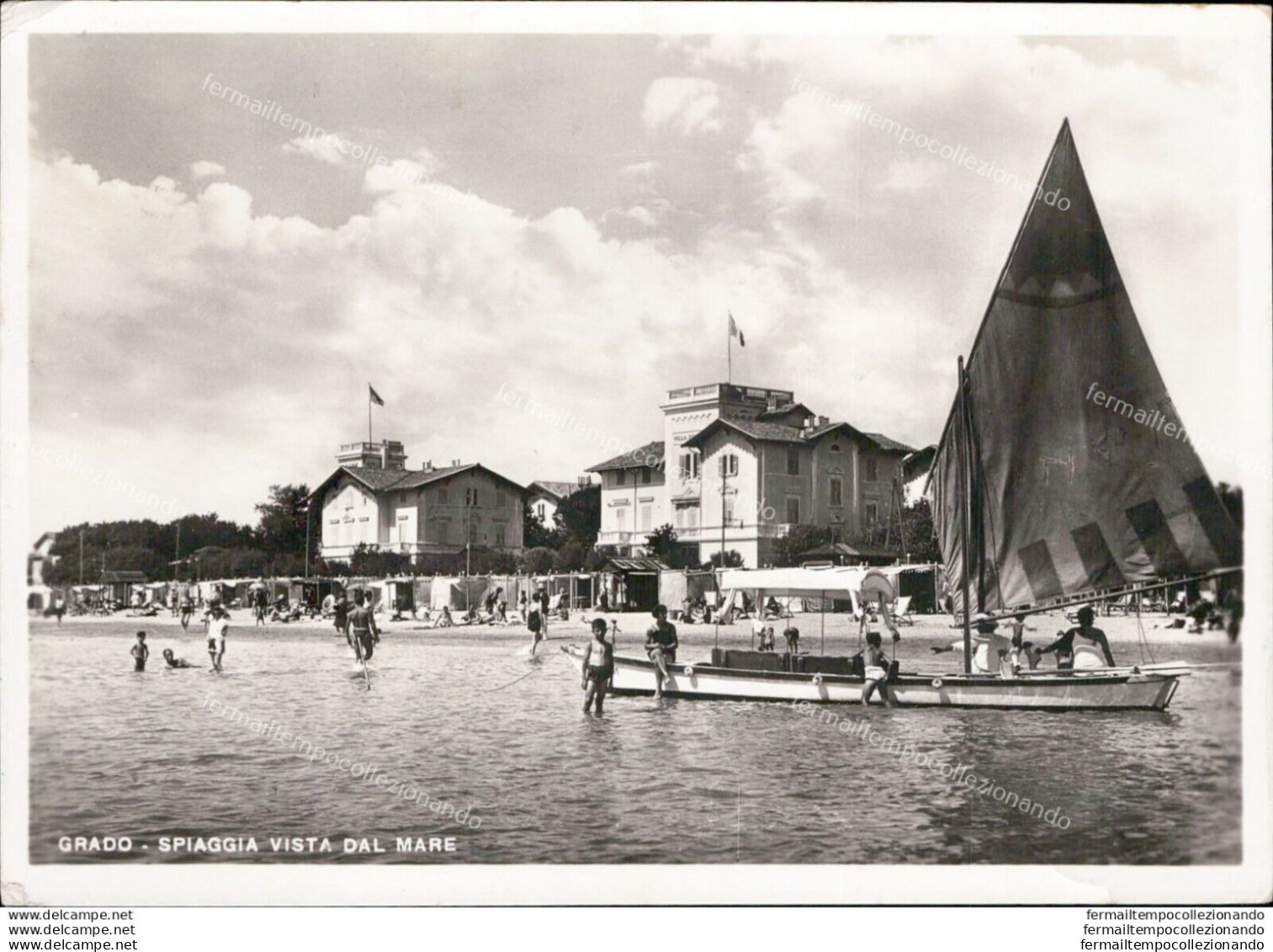 Am269 Cartolina Grado Spiaggia Vista Dal Mare  Provincia Di Gorizia - Gorizia