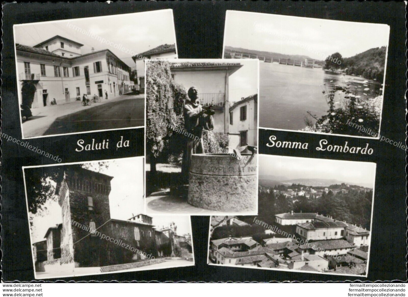 Ai45 Cartolina Saluti Da Somma Lombardo 5 Vedutine  Provincia Di Varese - Varese