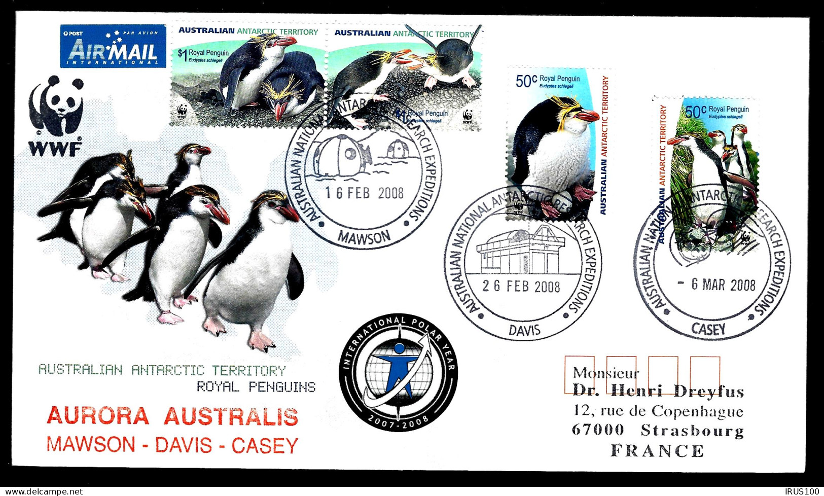 ROYAL PENGUINS - ANNÉE POLAIRE INTERNATIONALE - ANTARCTIC AUSTRALIEN - Briefe U. Dokumente