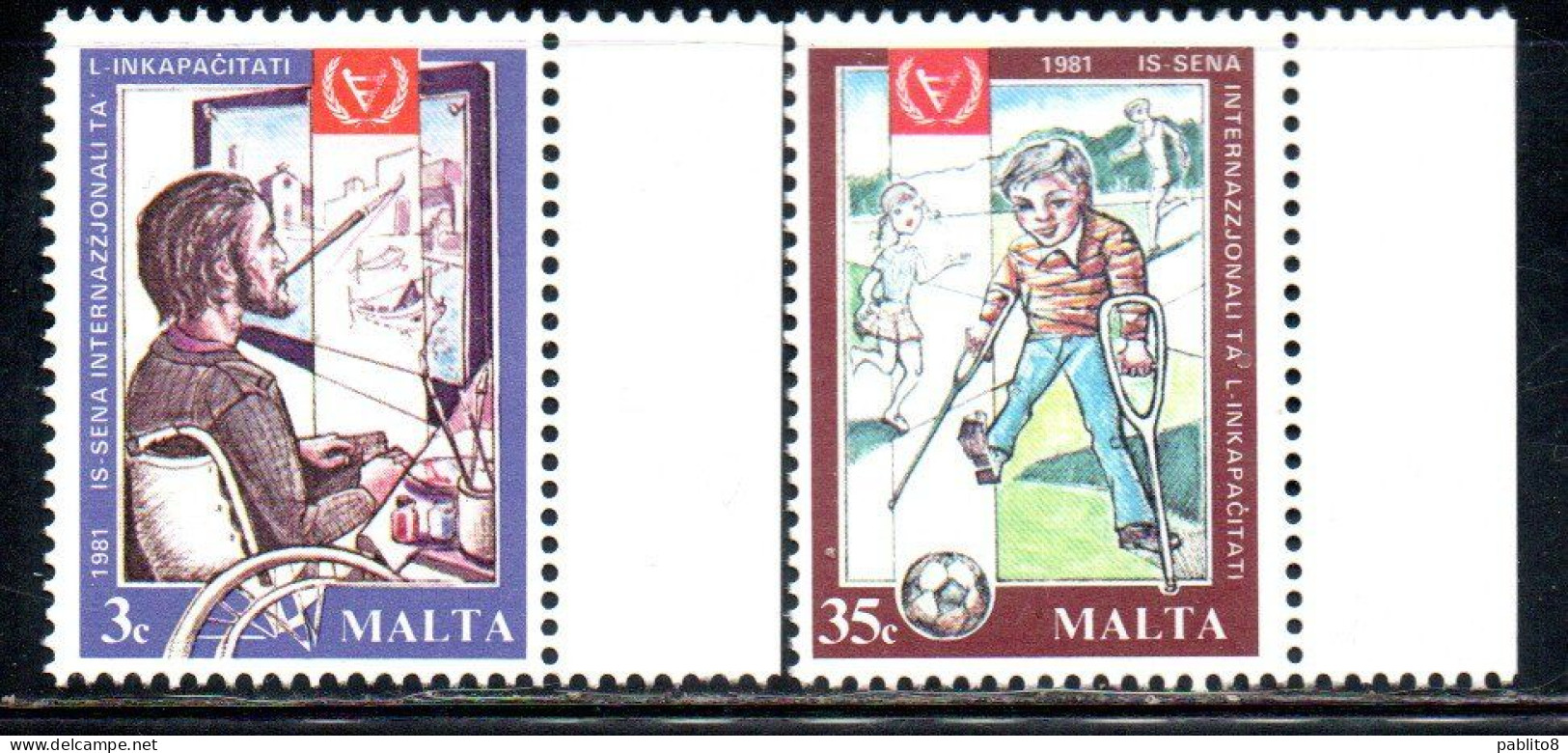 MALTA 1981 INTERNATIONAL YEAR OF DISABLED ANNO INTERNAZIONALE DEL DISABILE COMPLETE SET SERIE COMPLETA MNH - Malte