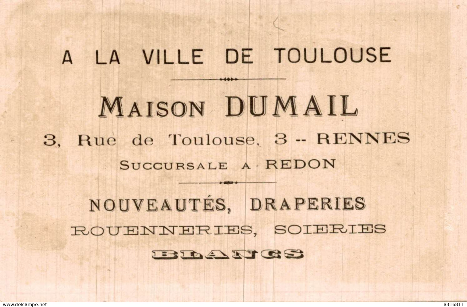 Chromo A La Ville De Toulouse Maison Dumail Bulle De Savon - Autres & Non Classés