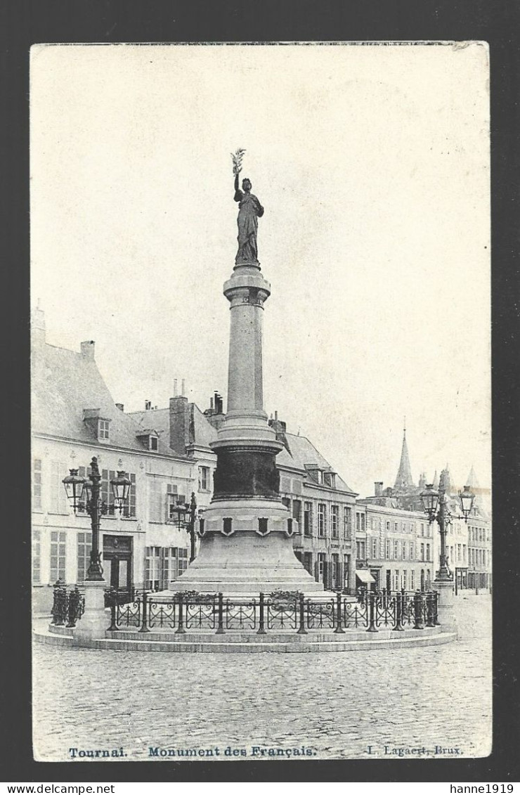 Tournai Monument Des Français Cachet 1908 Doornik Htje - Doornik