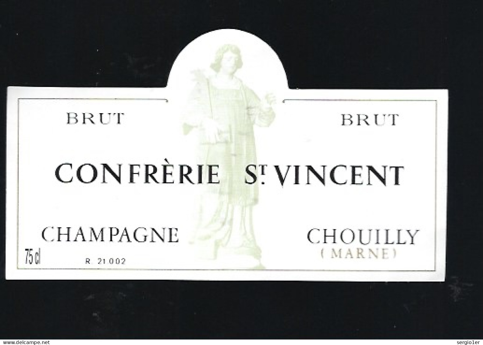 Etiquette Champagne Brut  Confrérie St Vincent  Chouilly Marne 51 - Champagner