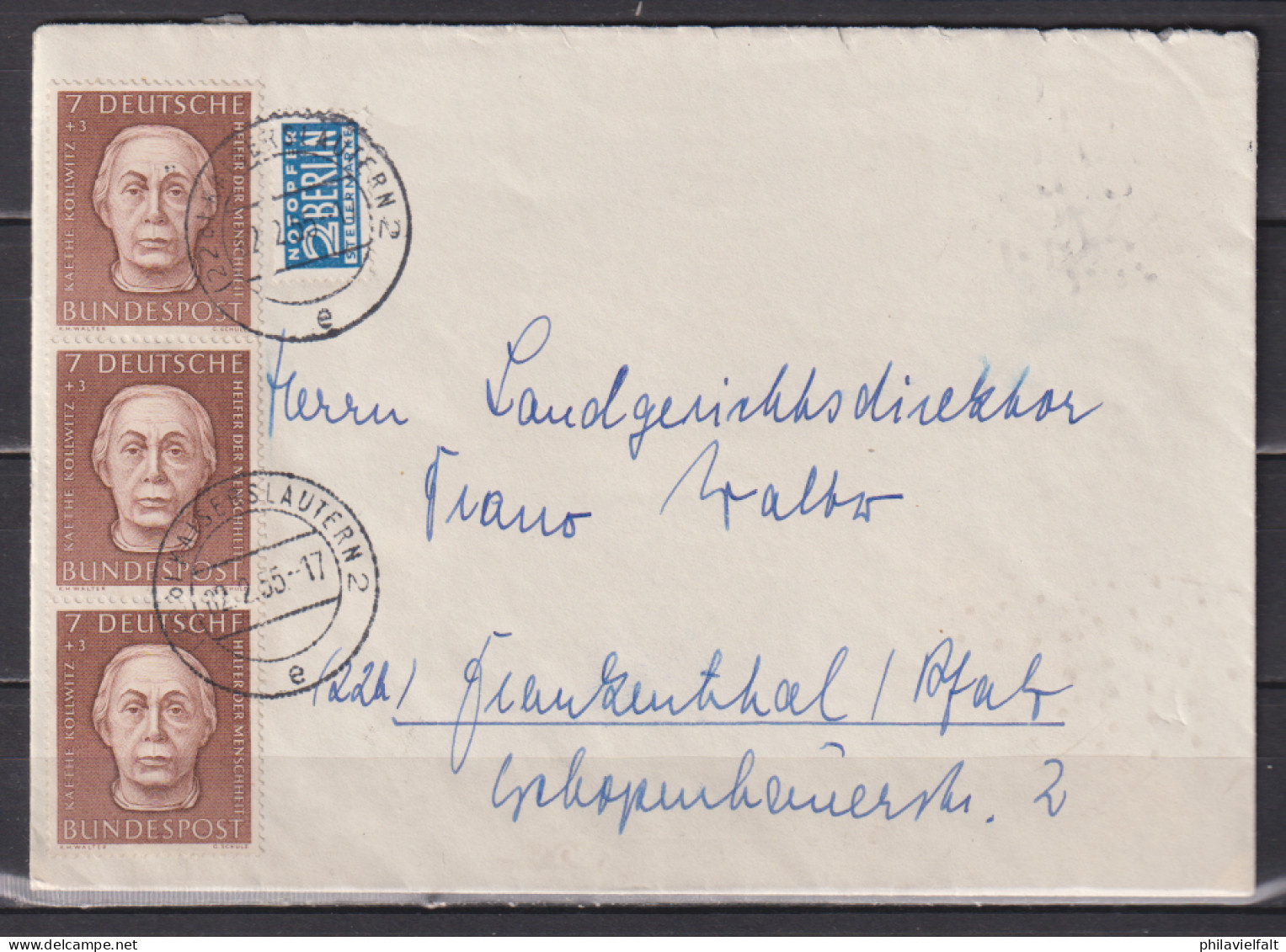 Bund Wohlfahrt 1954 MiNo. 200 Mehrfachfrankatur Auf Fernbrief Kaiserslautern 2.2.55 - Covers & Documents