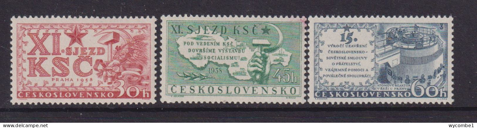 CZECHOSLOVAKIA  - 1958 Communist Party Congress Set  Never Hinged Mint - Unused Stamps