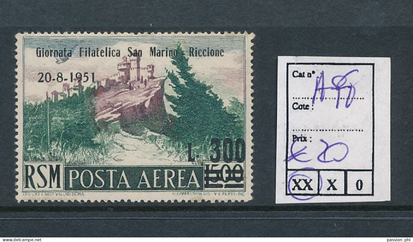 ST. MARINO SASSONE A98 MNH - Poste Aérienne