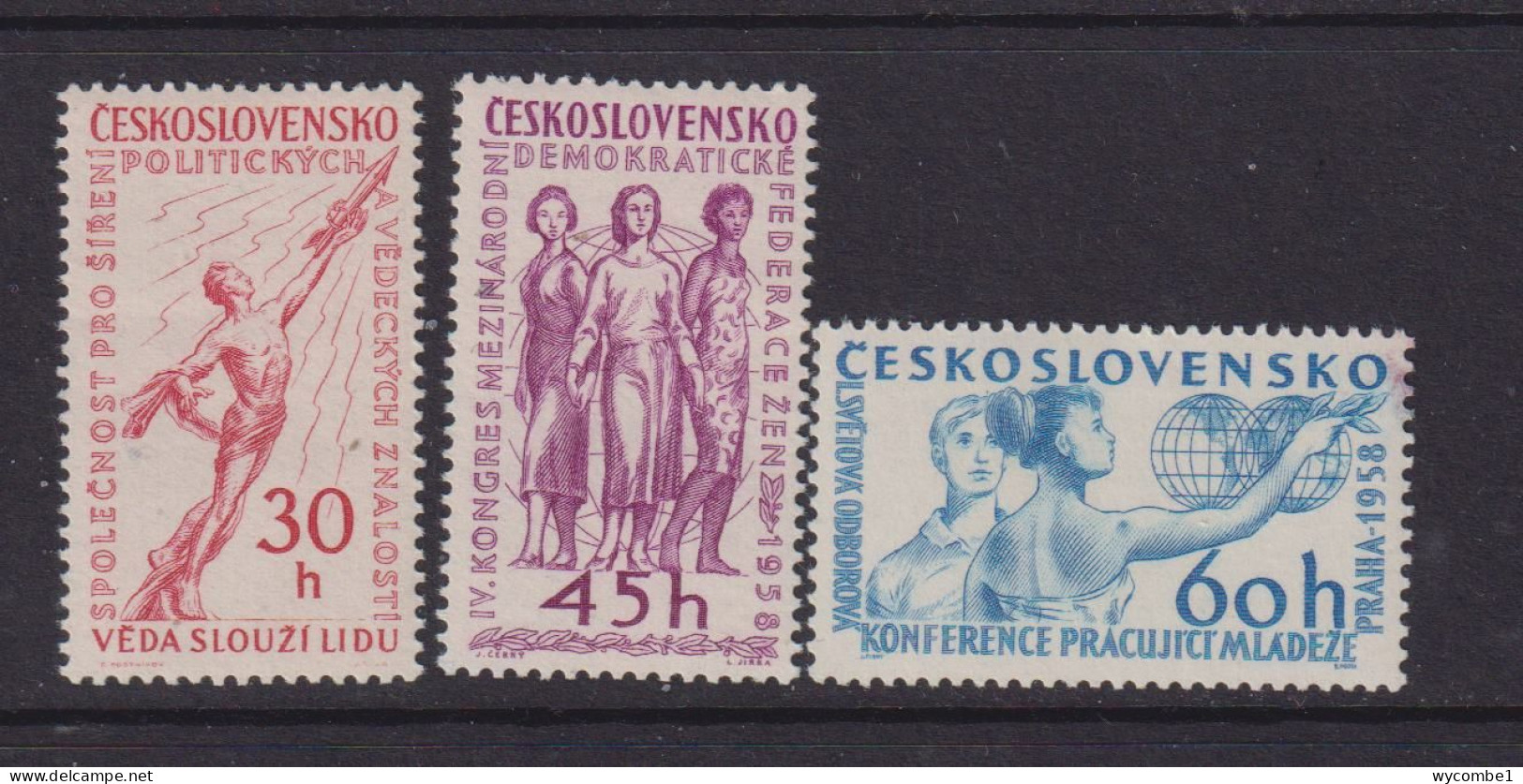 CZECHOSLOVAKIA  - 1958 Cultural Events Set  Never Hinged Mint - Unused Stamps