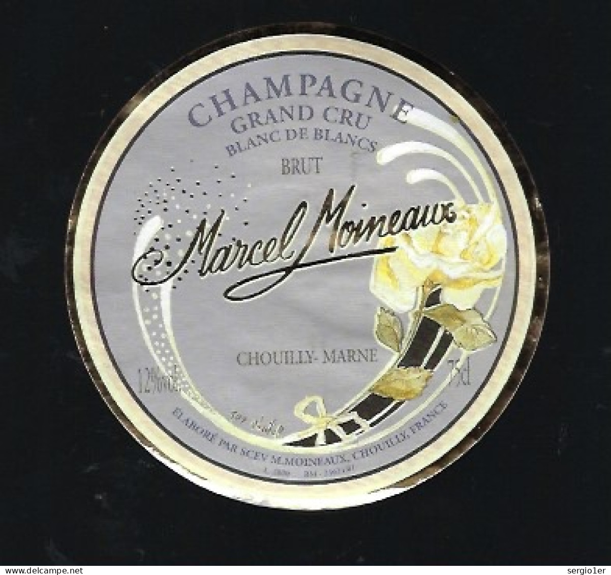 Etiquette Champagne Brut  Grand Cru Blanc De Blancs Marcel Moineaux Chouilly  Marne 51 " Rose" - Champagner