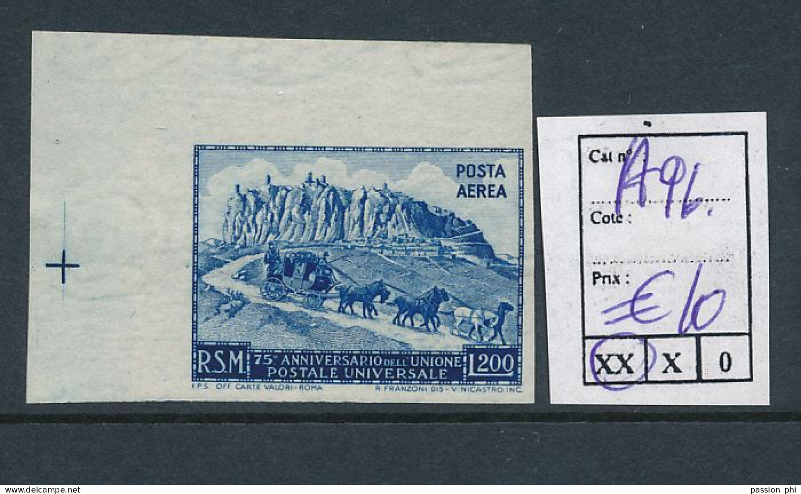 ST. MARINO SASSONE A96 MNH - Poste Aérienne