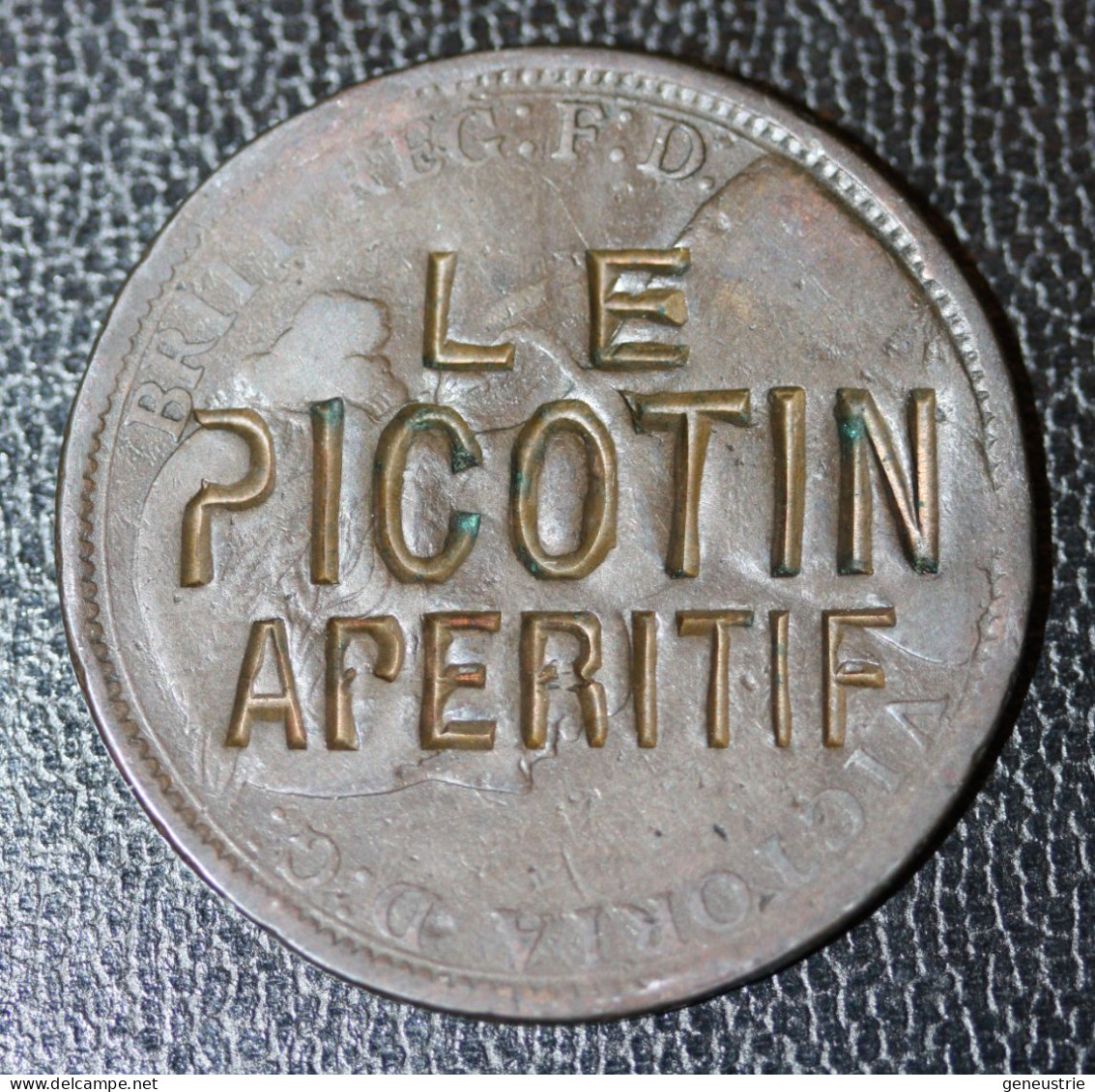 Jeton De Nécessité Publicitaire Contremarque Sur Penny Victoria "Le Picotin Appéritif" - Monetary / Of Necessity