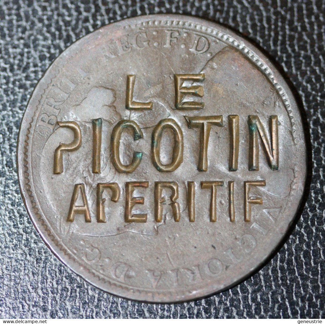 Jeton De Nécessité Publicitaire Contremarque Sur Penny Victoria "Le Picotin Appéritif" - Monetari / Di Necessità