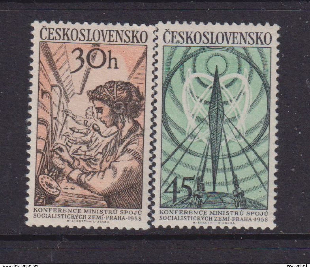 CZECHOSLOVAKIA  - 1958 Postal Conference Set  Never Hinged Mint - Nuovi