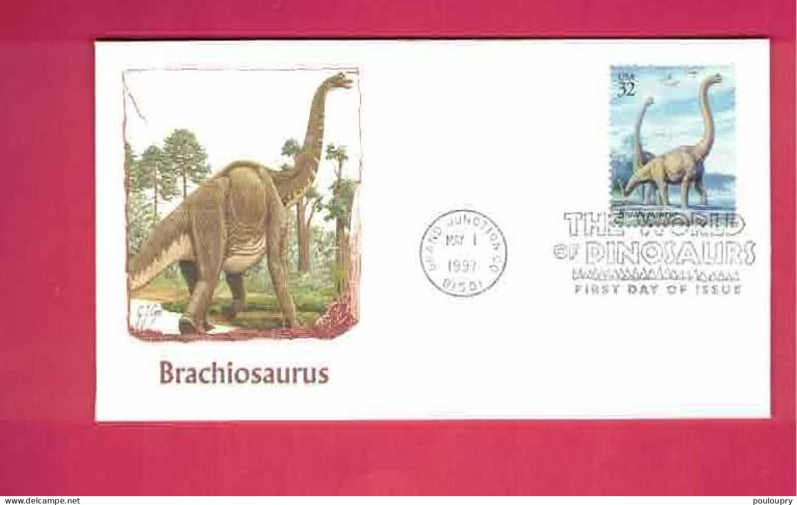 FDC Des USA EUAN De 1997 - YT N° 2593 - Brachiosaurus - Prehistorics