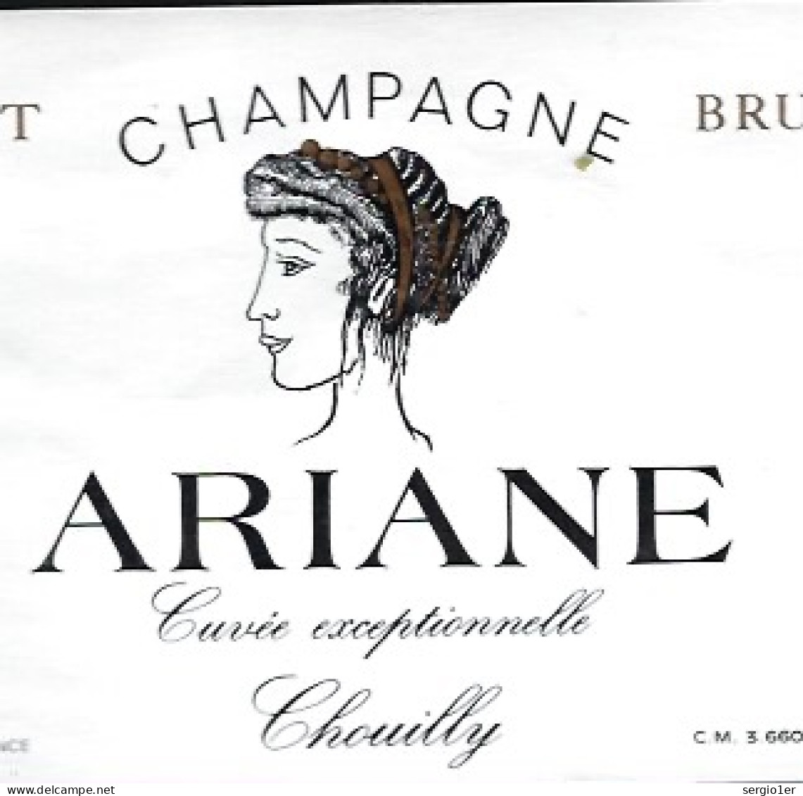 Etiquette Champagne Brut Cuvée Exceptionnelle Ariane   Chouilly  Marne 51 " Visage Femme" - Champagne