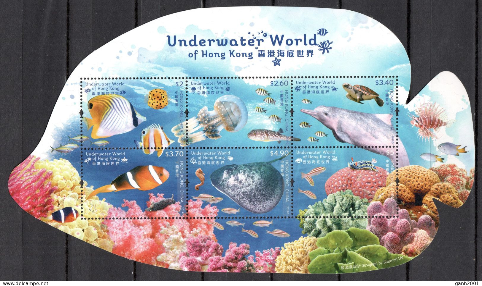 Hong Kong 2019 / Fishes Fish Dolphins Turtles MNH Fische Peces Delfine Delfines Tortugas Poisson / Cu22139  27-28 - Fishes