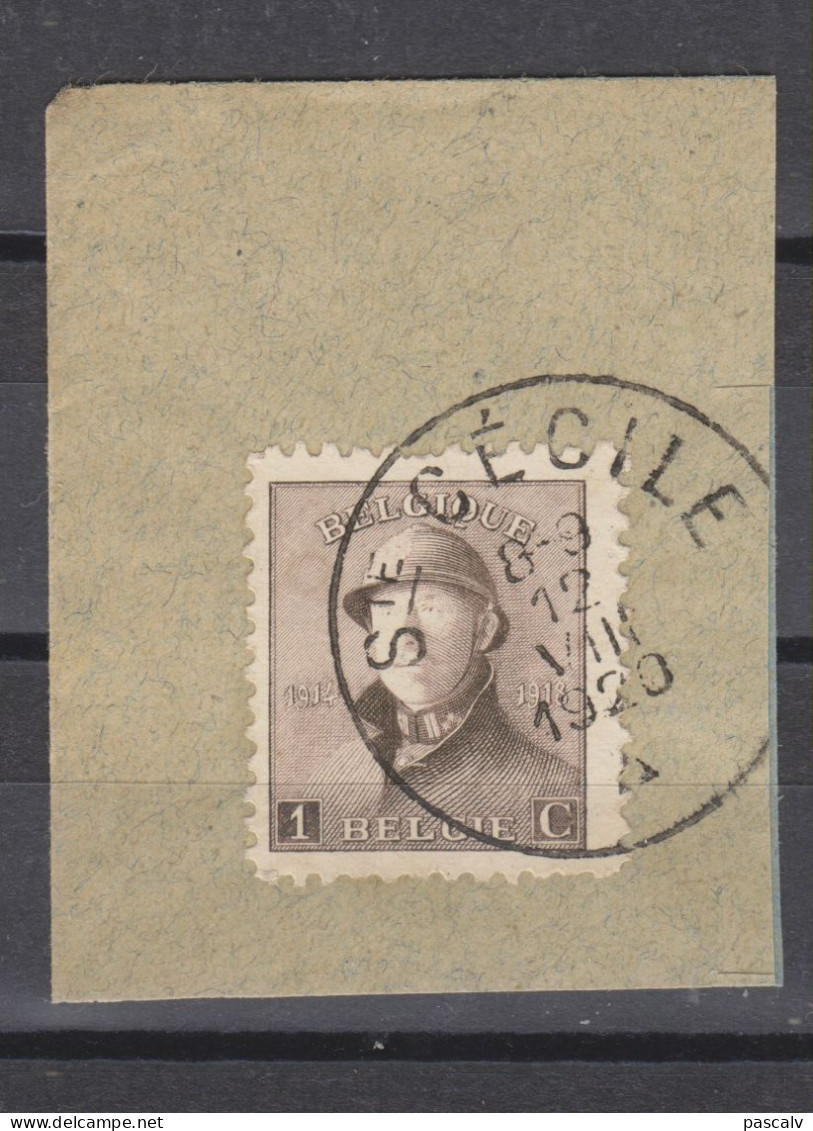COB 165 Sur Fragment Oblitération Centrale STE-CECILE - 1919-1920  Cascos De Trinchera