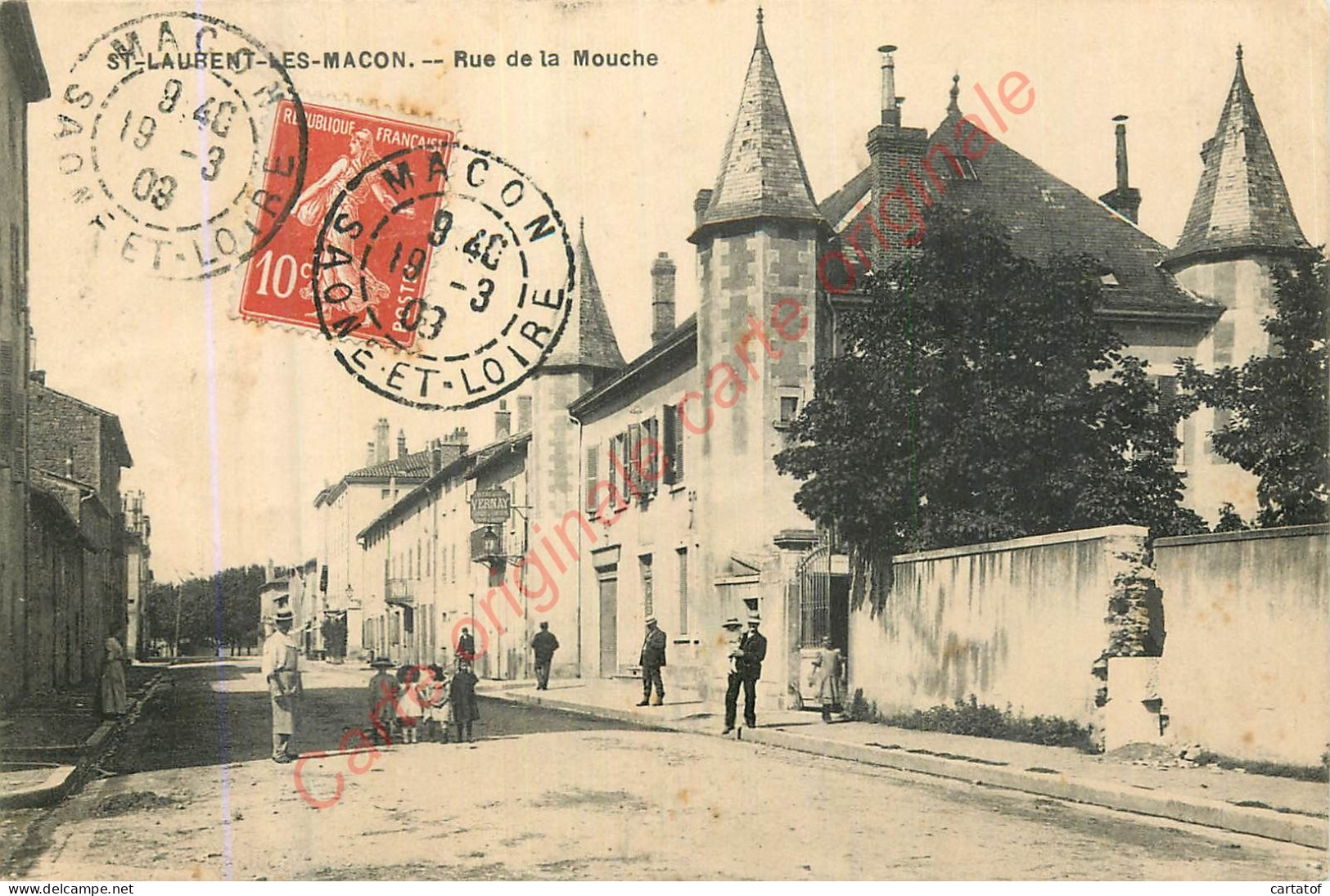 71.  SAINT LAURENT LES MACON .  Rue De La Mouche .  CPA Animée ; - Unclassified