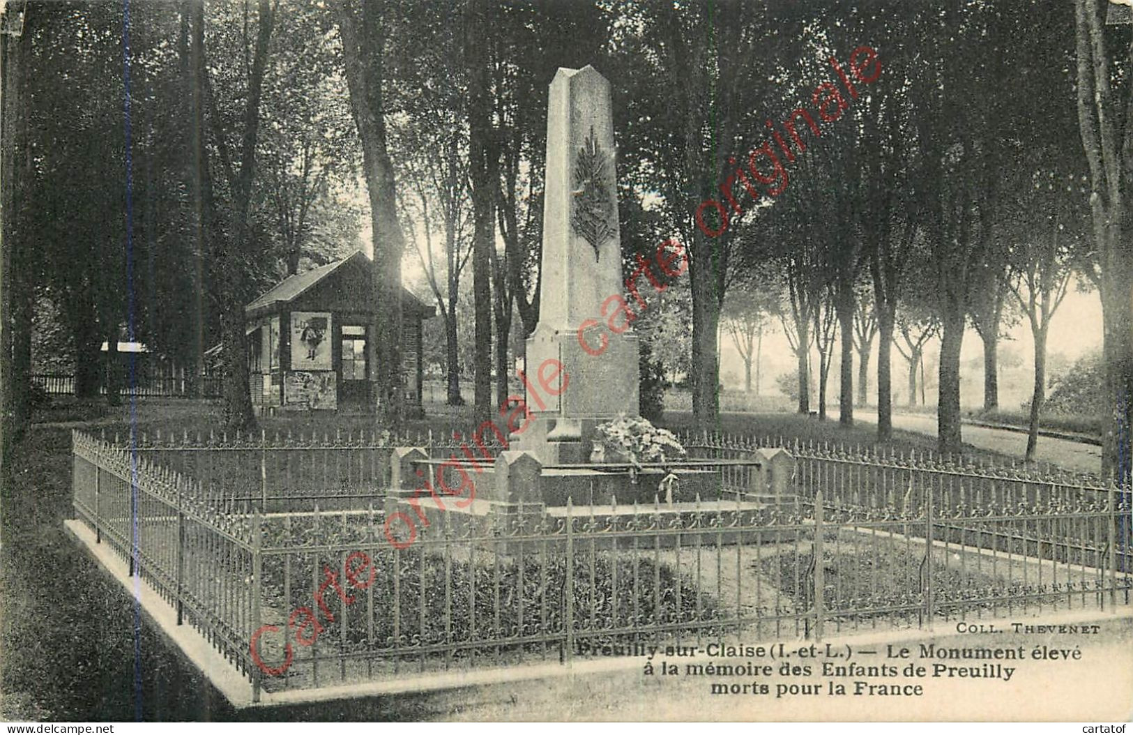 37.  PREUILLY SUR CLAISE .  Le Monument élevé à La Mémoire Des Enfants De Preuilly Morts Pour La France . - Non Classés