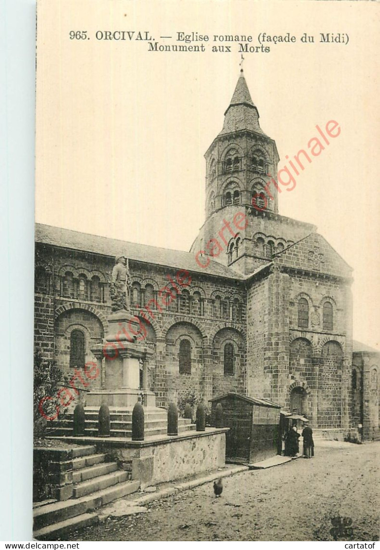 63.  ORCIVAL . Eglise Romane . Monument Aux Morts . - Non Classés