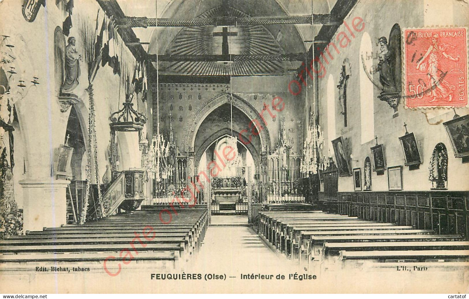 60.  FEUQUIERES . Intérieur De L'Eglise . - Non Classés