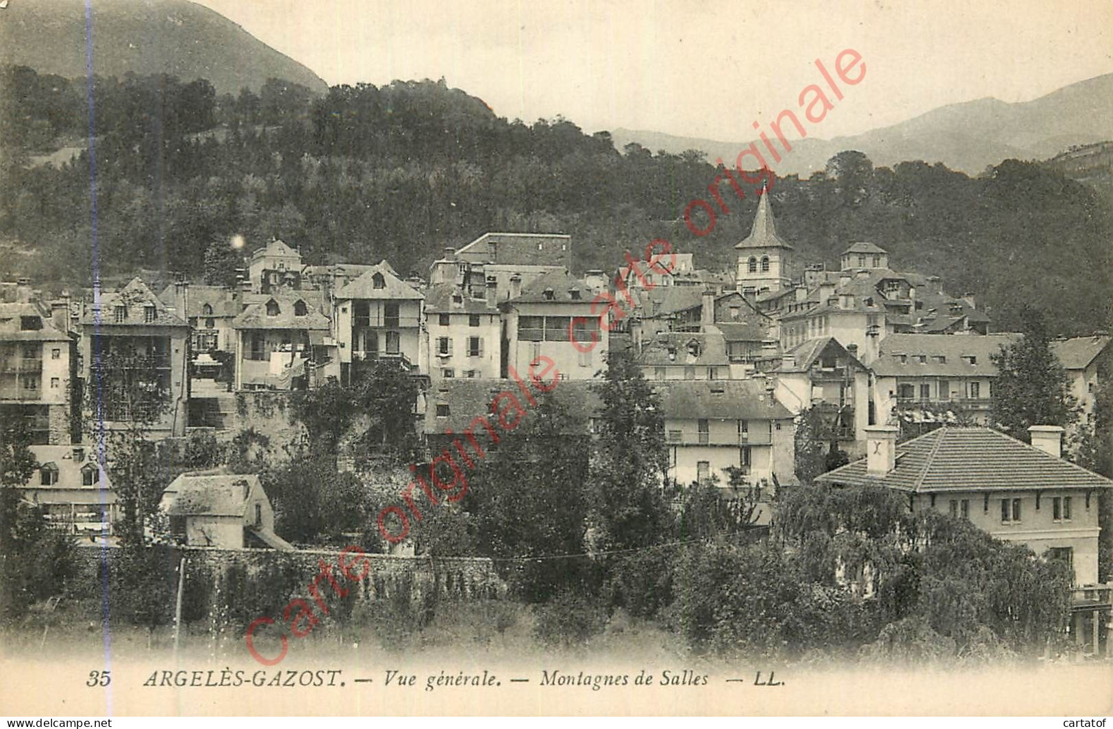 65.  ARGELES GAZOST .  Vue Générale . Montagnes De Salles . - Argeles Gazost