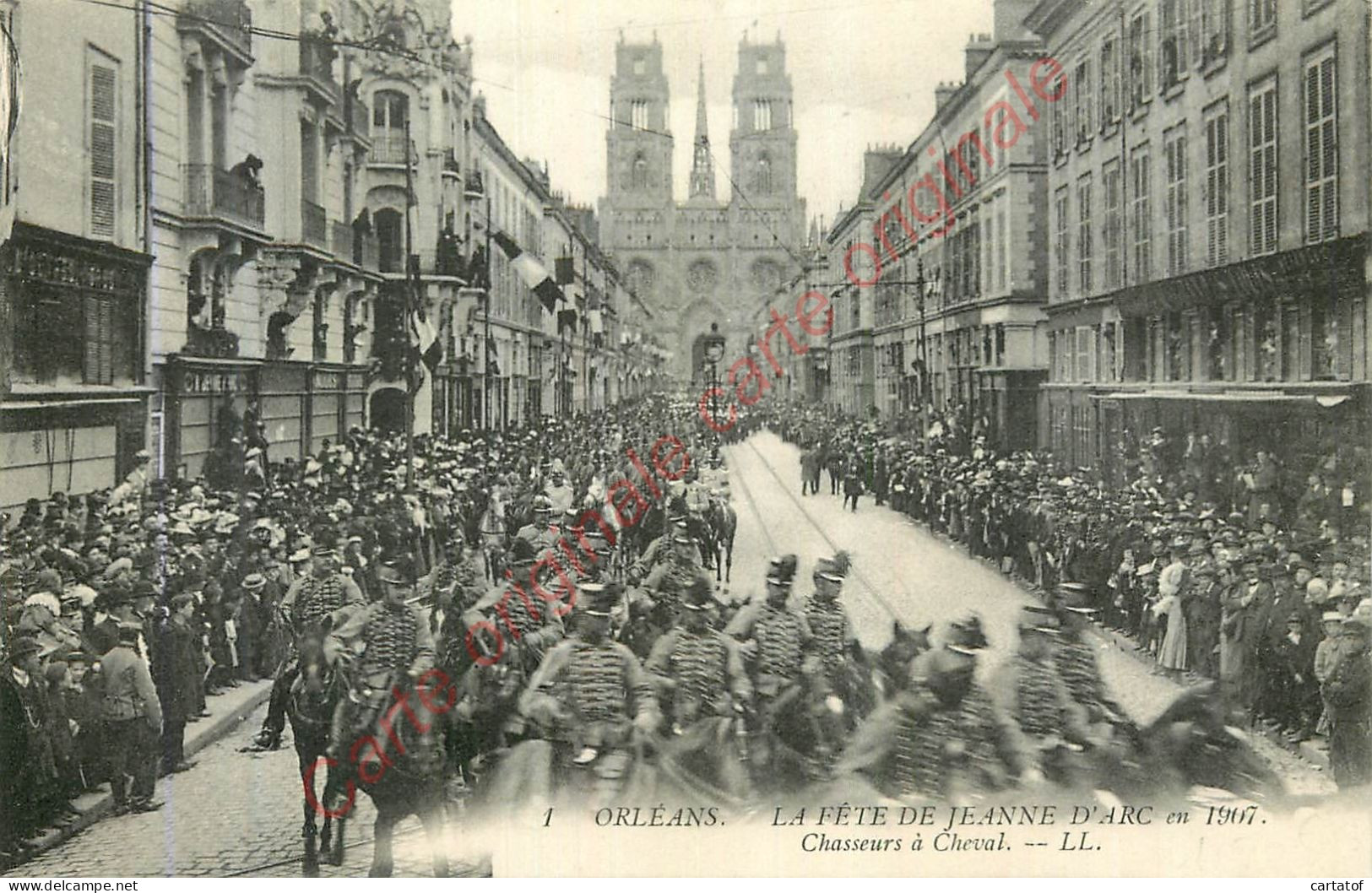 45.  ORLEANS .  LA FETE DE JEANNE D'ARC En 1907 .  Chasseurs à Cheval . - Orleans