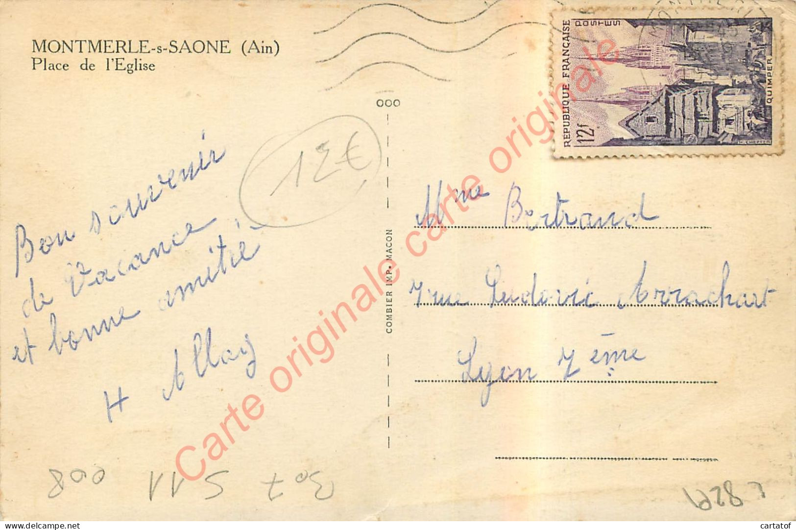 01.  MONTMERLE Sur SAONE .  Place De L'Eglise . - Unclassified