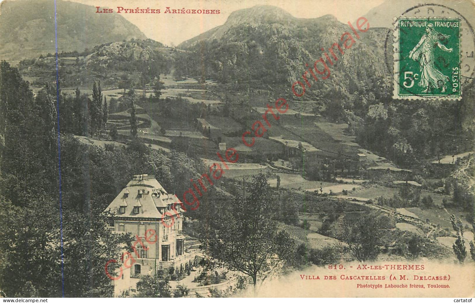 09.  AX LES THERMES .  Villa Des Castelles .  CPA LABOUCHE FRERES TOULOUSE . - Ax Les Thermes