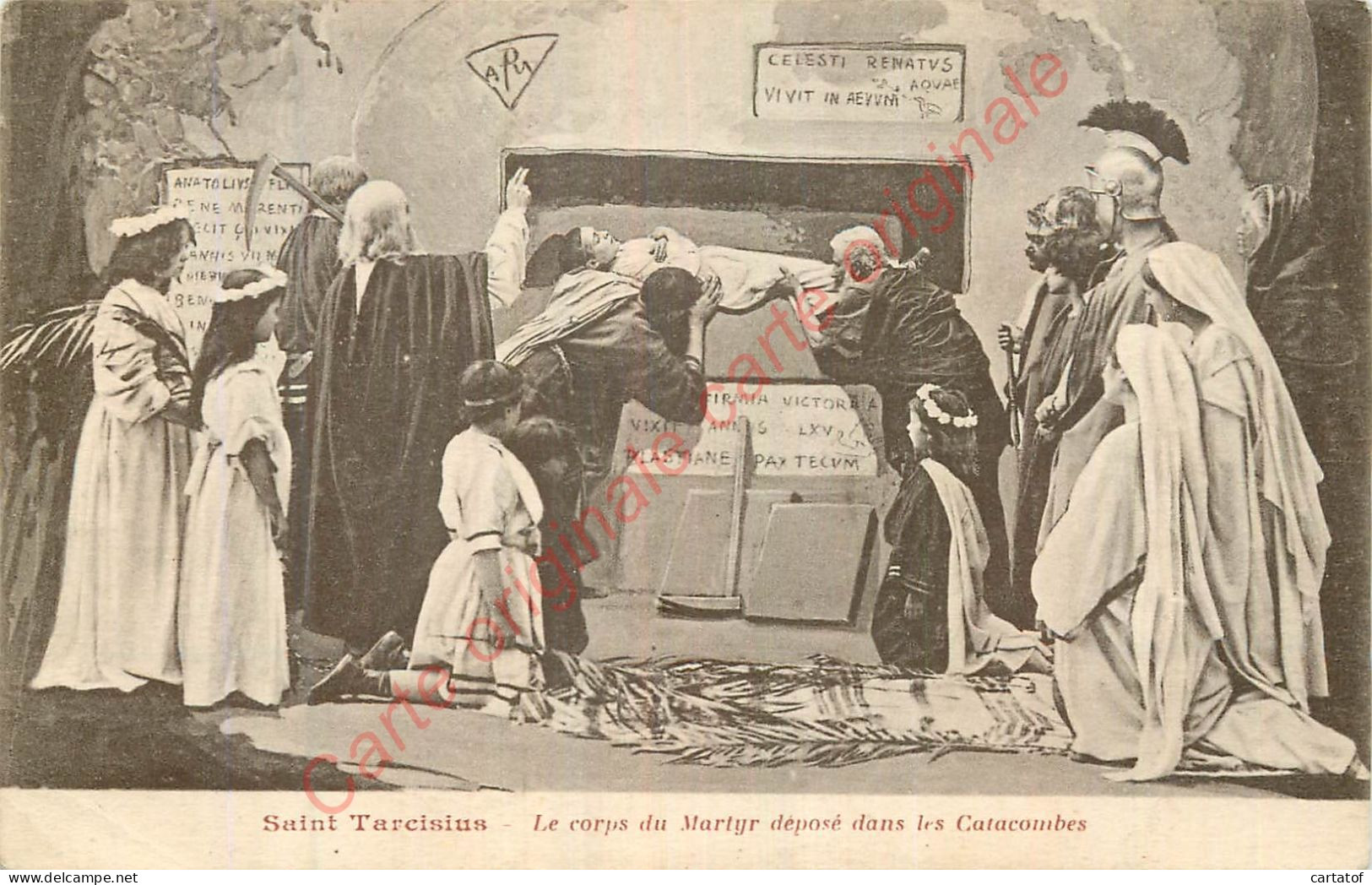 SAINT TARCISIUS .  Le Corps Du Martyr Déposé Dans Les Catacombes . - Santos