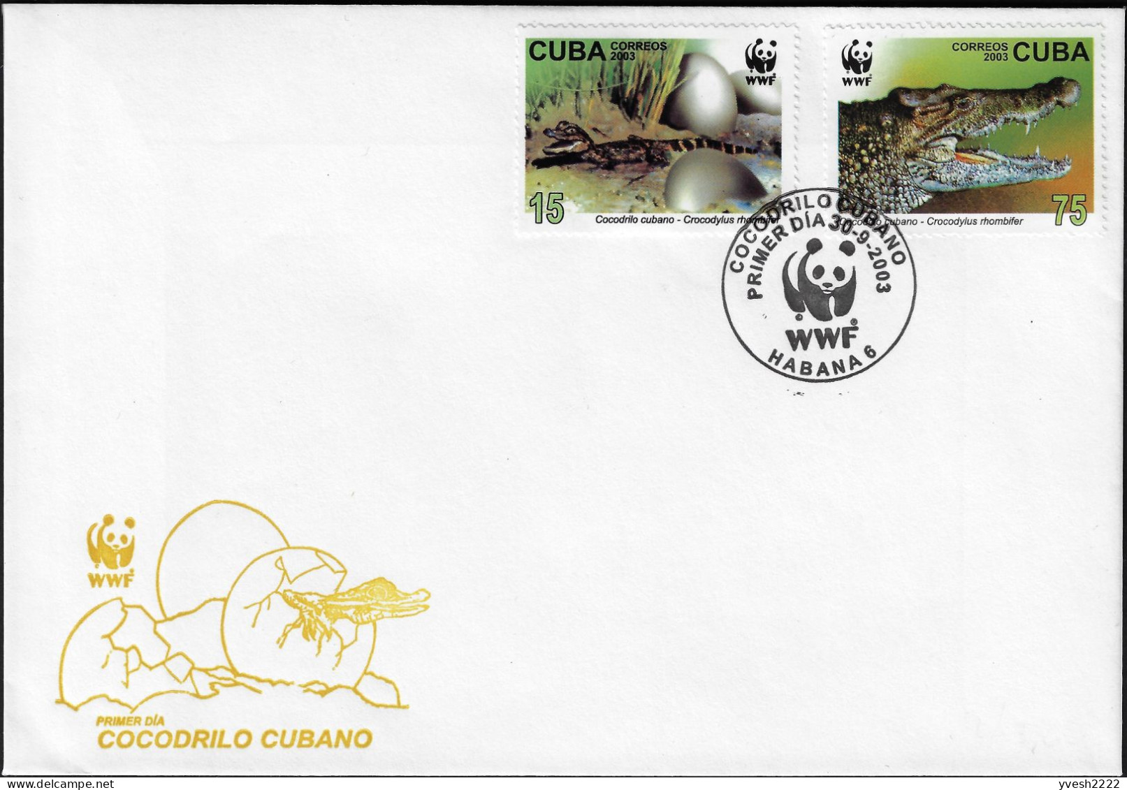 Cuba 2003 Y&T 4117 à 4120 Sur FDC. WWF. Reptile, Crocodile Cubain, Crocodylus Rhombifer Ou Crocodylus Communistus - Andere & Zonder Classificatie
