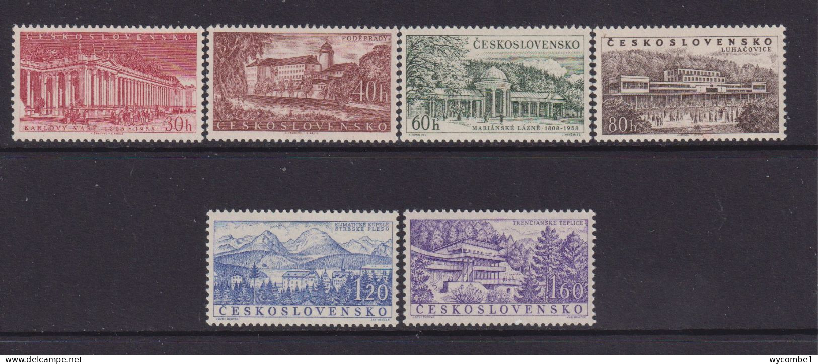 CZECHOSLOVAKIA  - 1958 Spas Set  Never Hinged Mint - Unused Stamps
