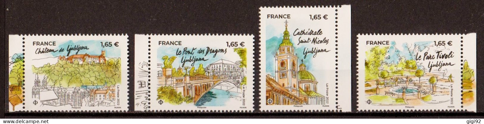 2022  N° 5569 à 5572  "Capitale: Ljubljana"   Neufs**  SERIE COMPLETE - Unused Stamps