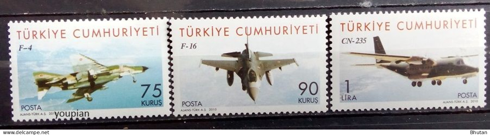 Türkiye 2010, Fighter Aircraft, MNH Stamps Set - Ongebruikt