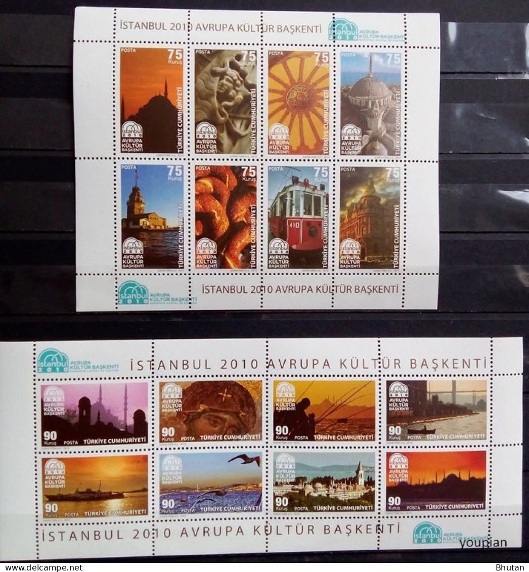 Türkiye 2010, Istanbul - European Cultural Capital 2010, Two MNH S/S - Nuovi