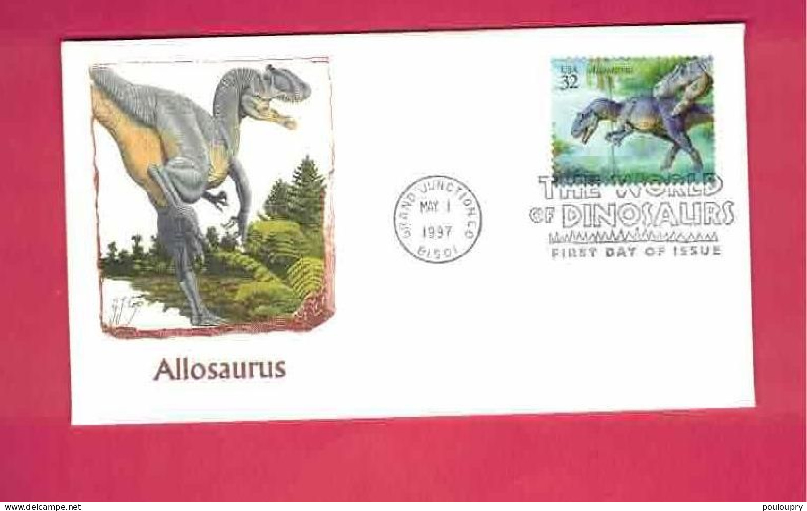 FDC Des USA EUAN De 1997 - YT N° 2595 - Allosaurus - Préhistoriques