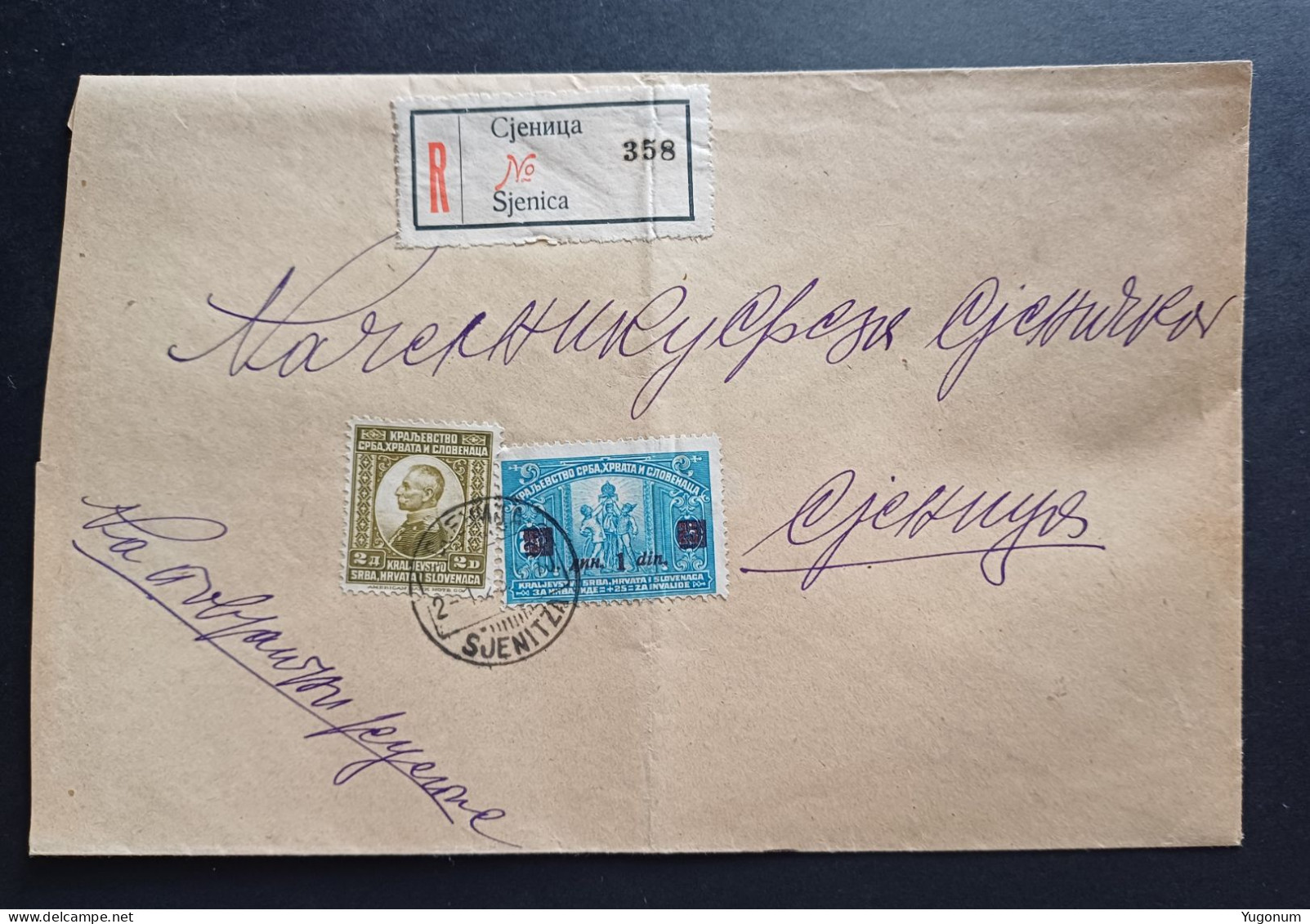 Yugoslavia Kingdom 1924  Letter With Stamp And R Label SJENICA (No 3095) - Briefe U. Dokumente