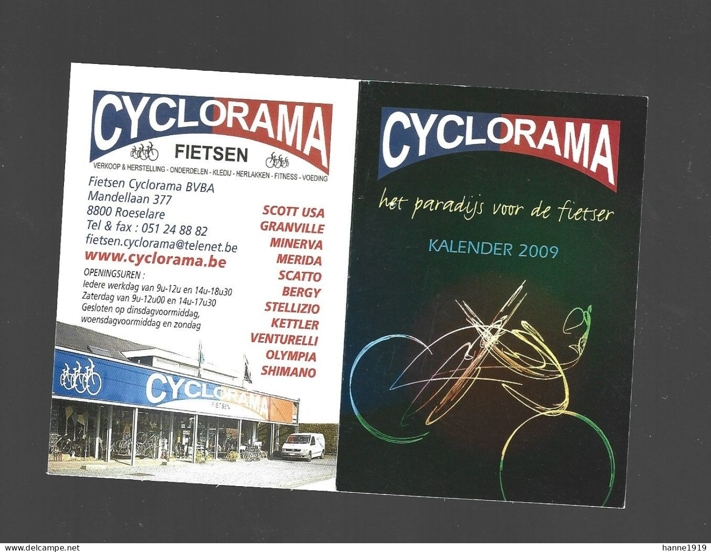 Roeselare Mandellaan Cyclorama Fietsen Cycling Kalender 2009 Calendrier Htje - Kleinformat : 1991-00