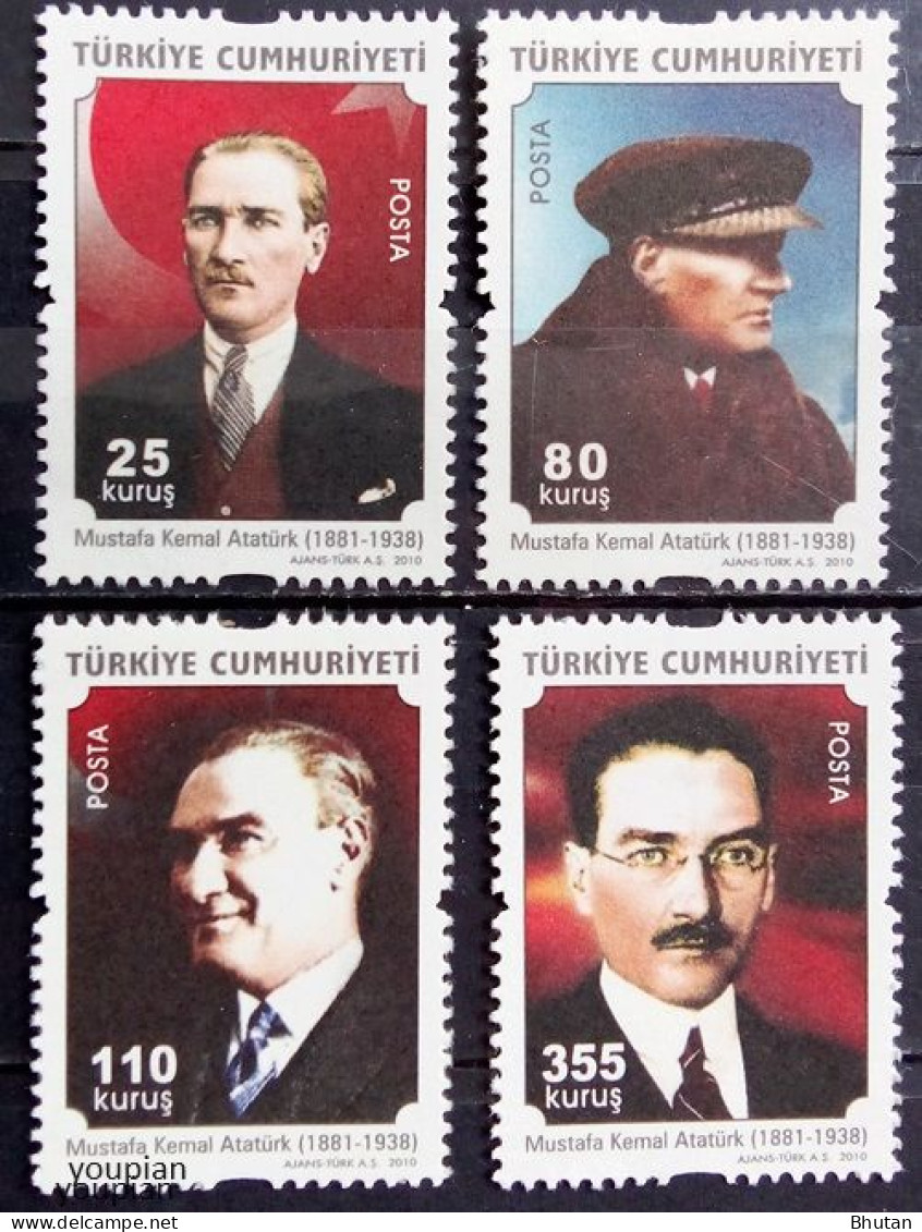 Türkiye 2010, Mustafa Kemal Atatürk, MNH Stamps Set - Unused Stamps