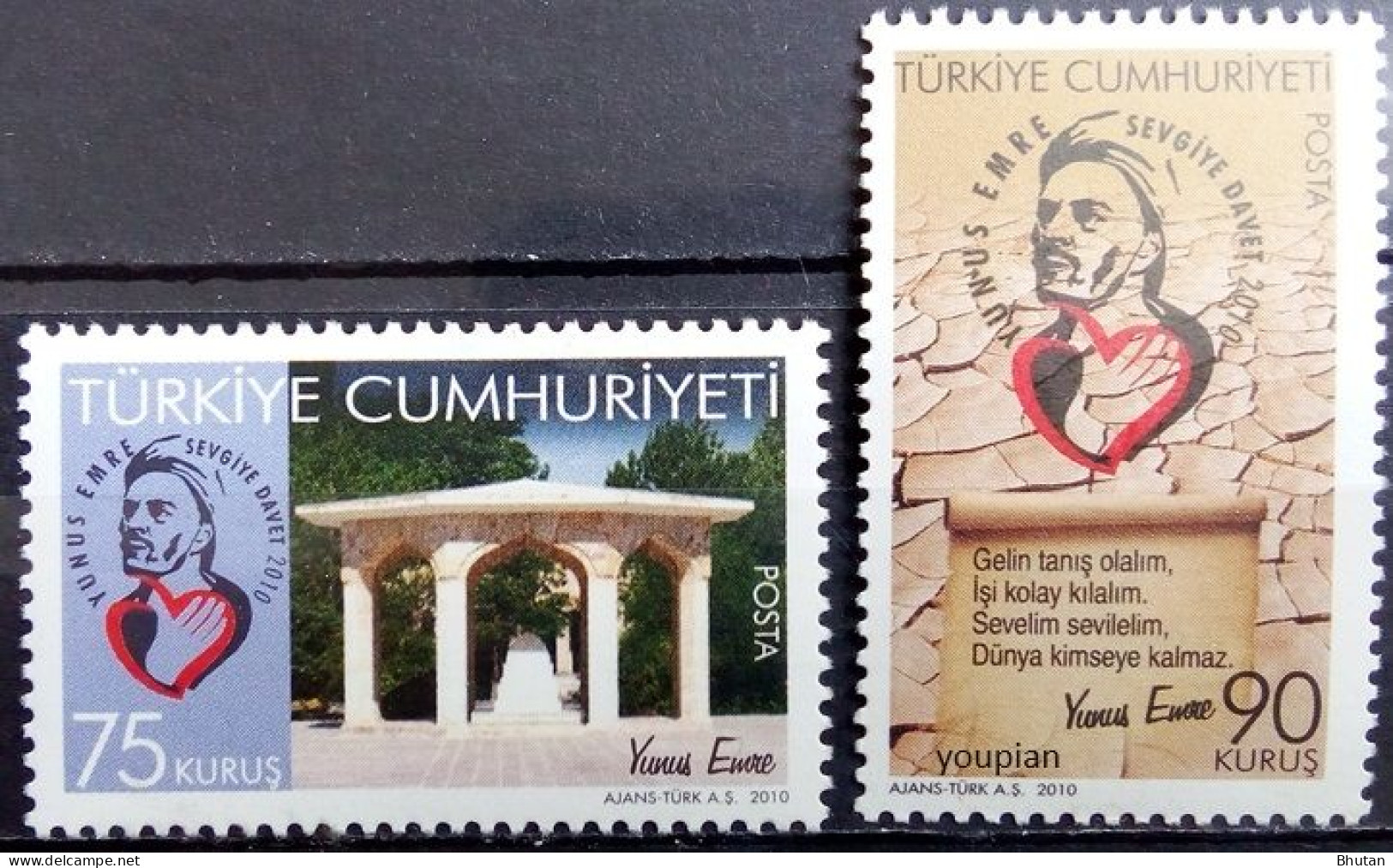 Türkiye 2010, Turkish Poet Yunus Emre, MNH Stamps Set - Nuevos