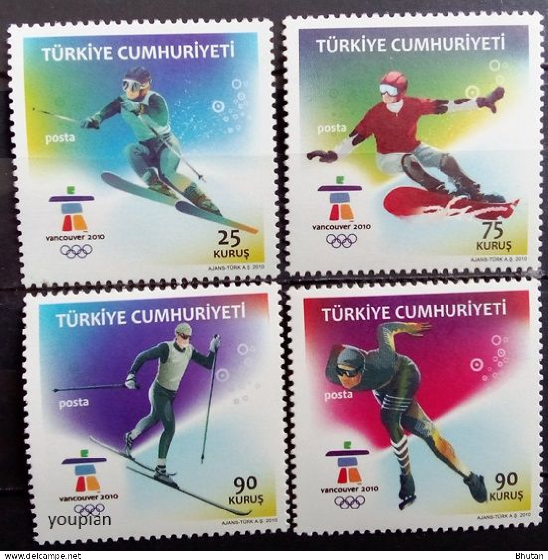 Türkiye 2010, Winter Olympic Games In Vancouver, MNH Stamps Set - Neufs