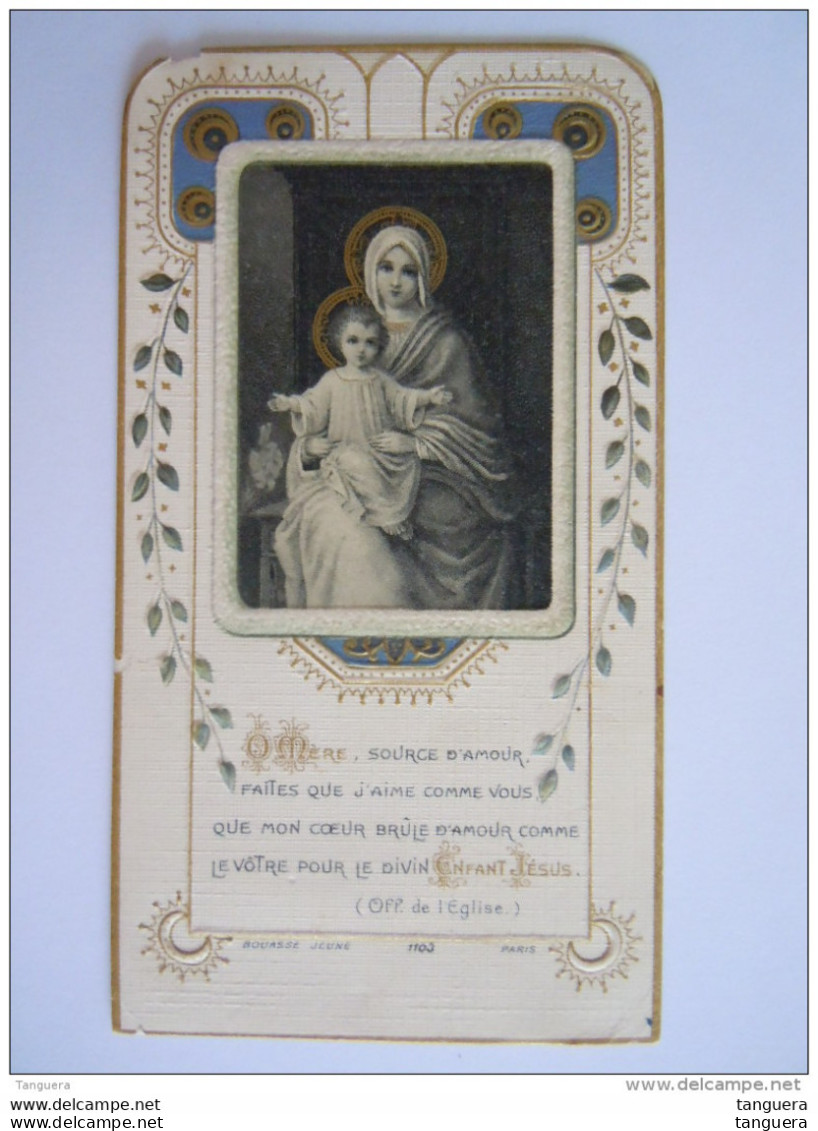 Image Pieuse Holy Card Santini Maria Jezus Marie Jesus 1909 Art Nouveau Edit Bouasse-Jeune 1103 - Santini