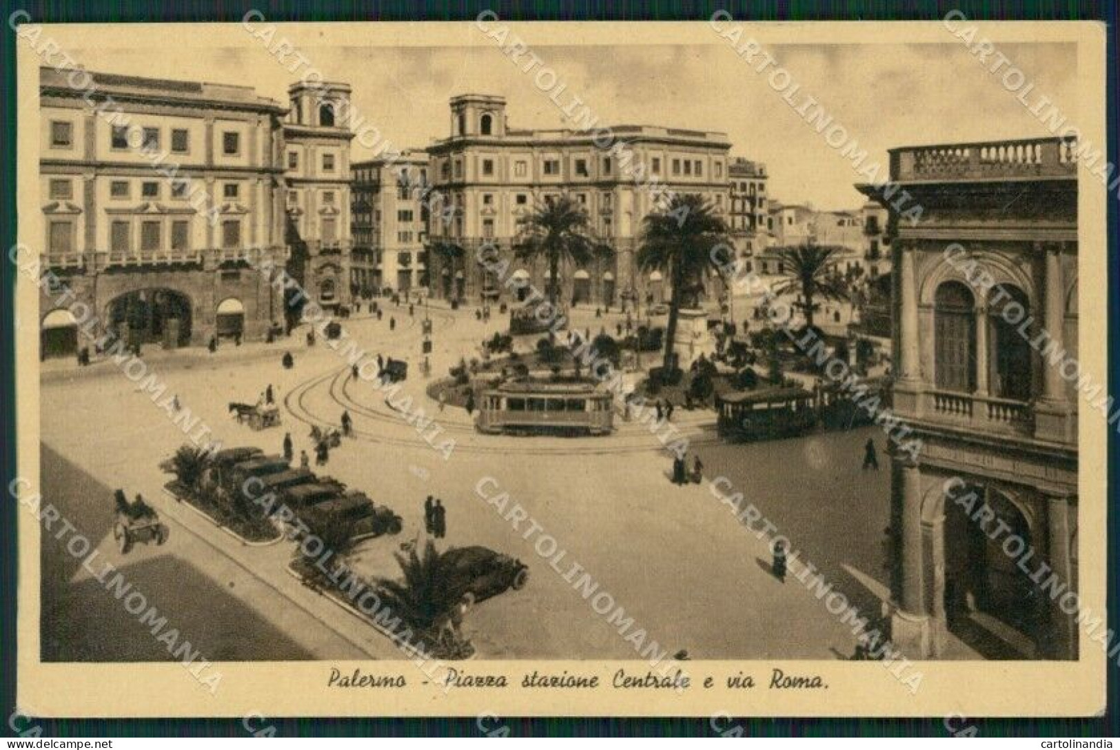 Palermo Città Stazione Tram Cartolina KV3265 - Palermo