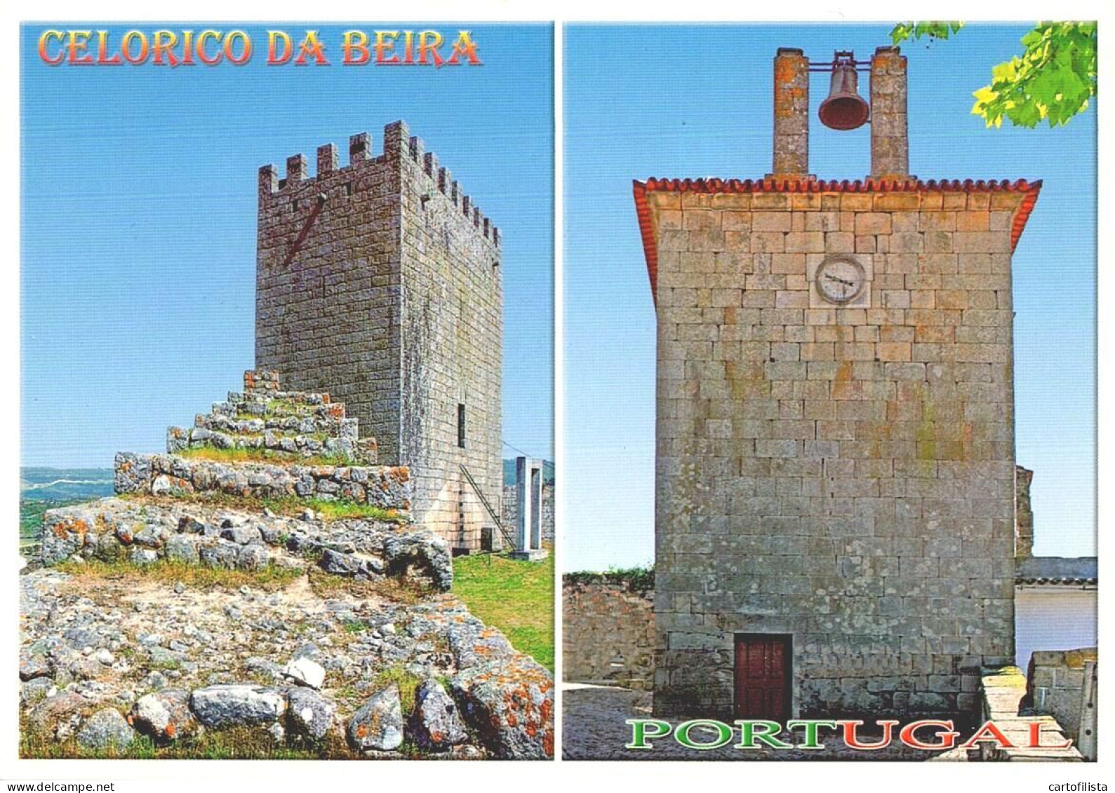 CELORICO DA BEIRA, Guarda - Torre De Menagem Do Castelo E Torre Do Relógio  ( 2 Scans ) - Guarda