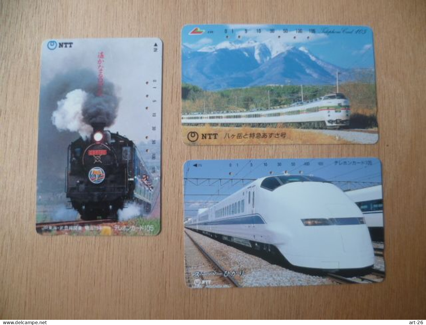 LOT 3 TELECARTES  TRAIN JAPON - Trains